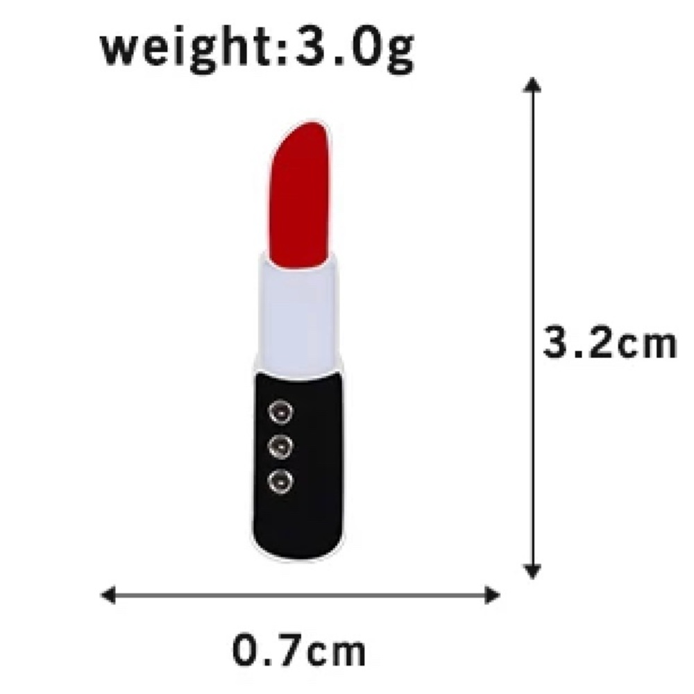 ♥️3/$10🖤- Red Lipstick Pin for Jackets, Purses, Scarves, Makeup Gifts & more - Picture 4 of 4